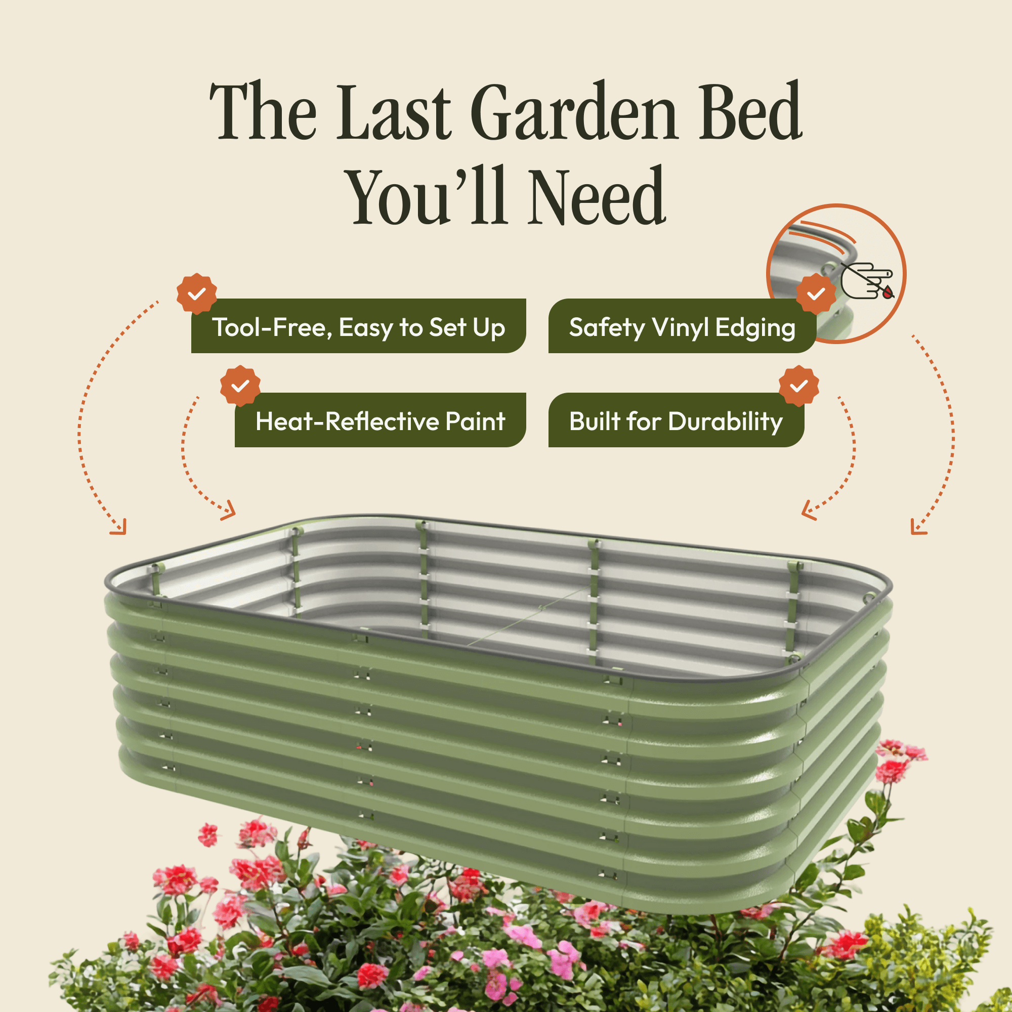 Gro-Rite "No Tools Needed" Premium Metal Raised Garden Bed Kit