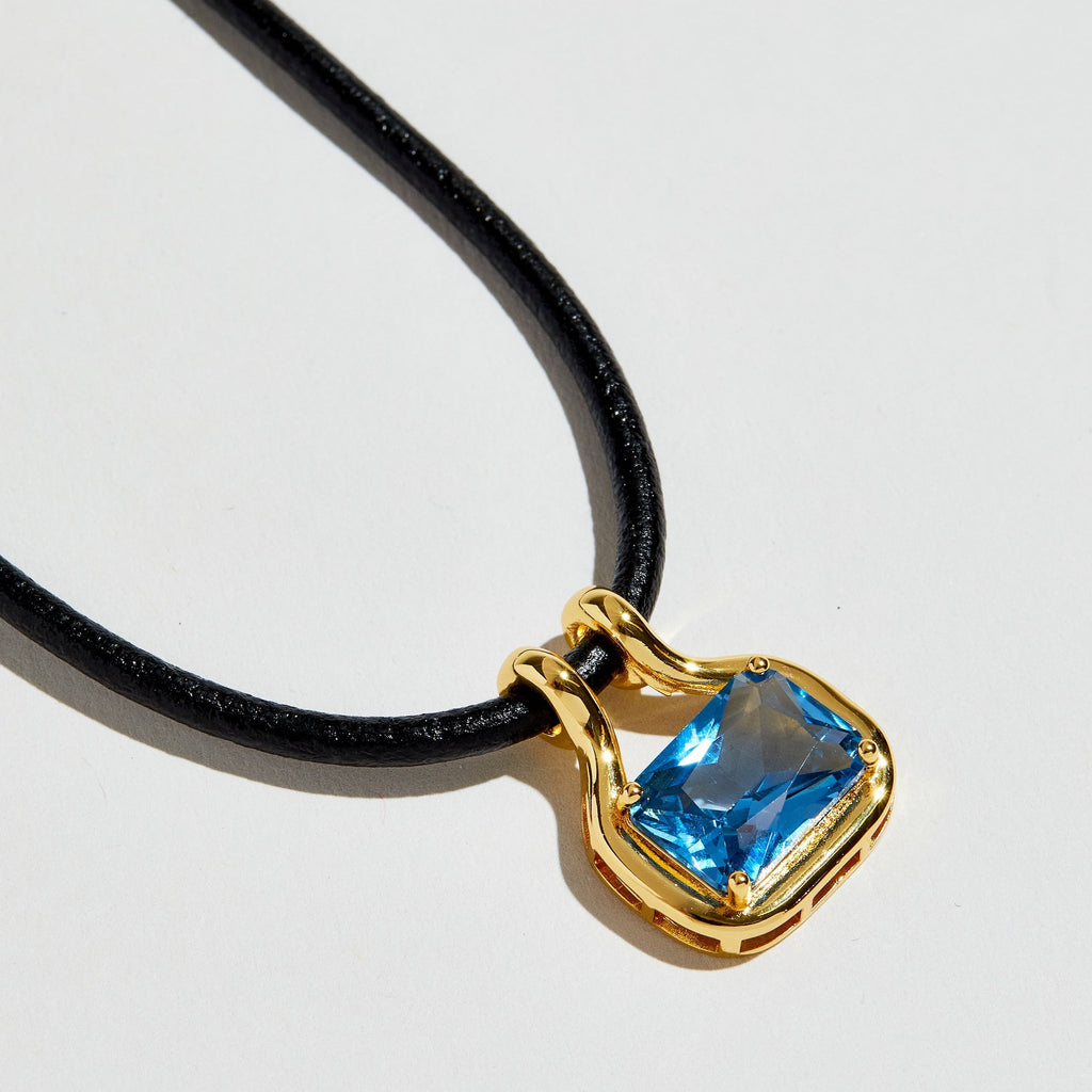THE NAIA AQUA GEM PENDANT NECKLACE