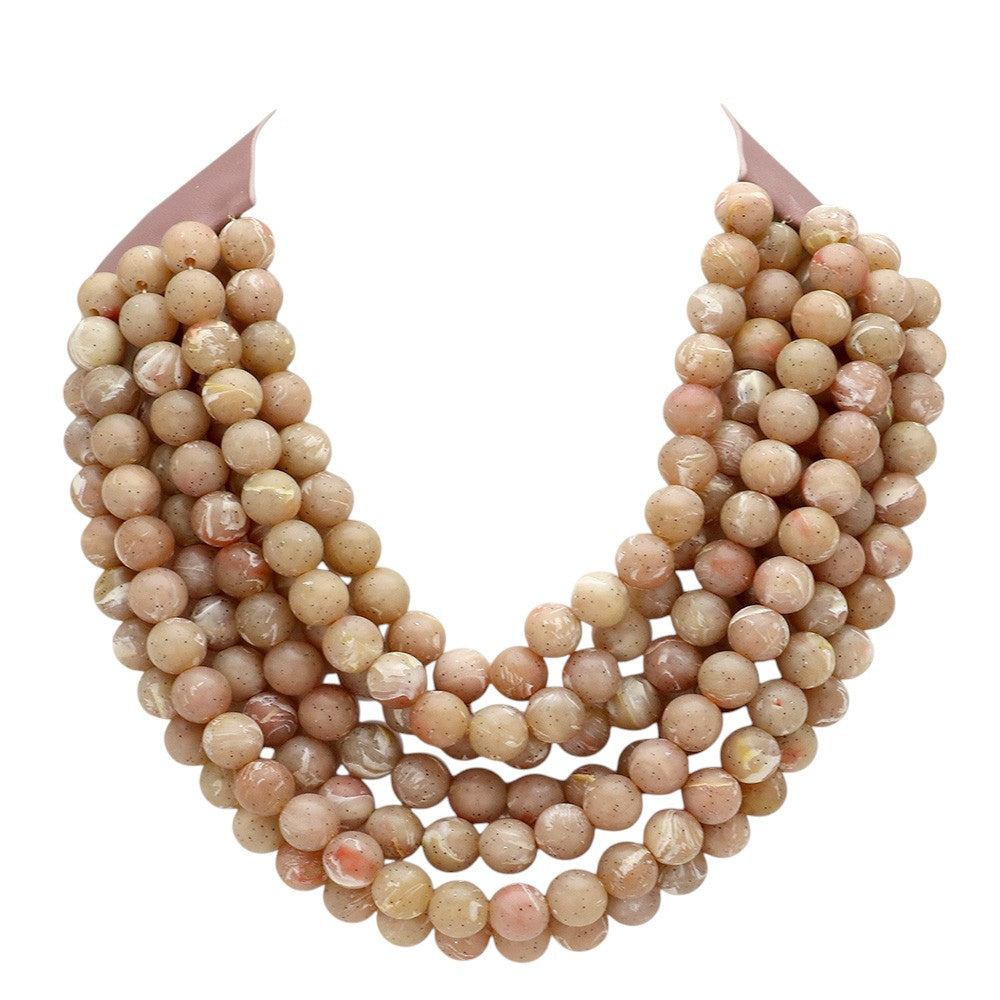 Chunky Multi-Strand Beaded Necklace with Magnetic Clasp