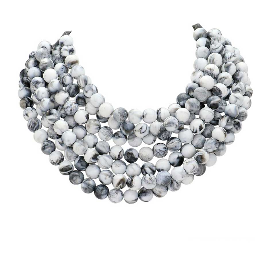 Chunky Multi-Strand Beaded Necklace with Magnetic Clasp