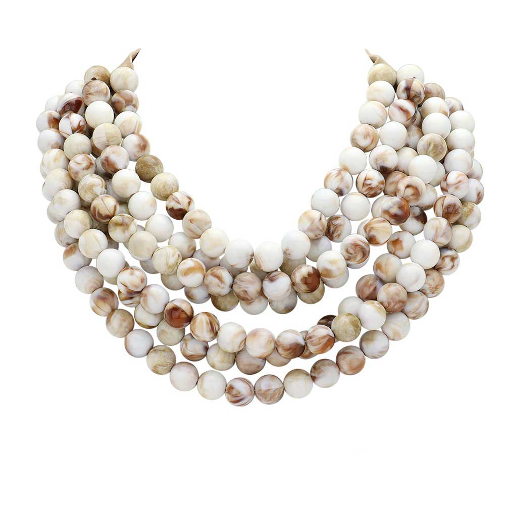 Chunky Multi-Strand Beaded Necklace with Magnetic Clasp