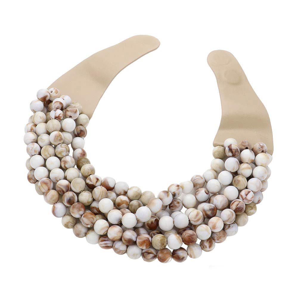 Chunky Multi-Strand Beaded Necklace with Magnetic Clasp