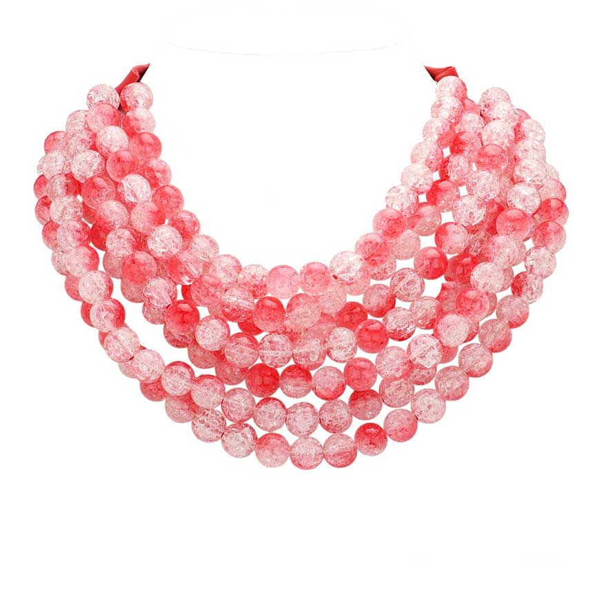 Chunky Multi-Strand Beaded Necklace with Magnetic Clasp