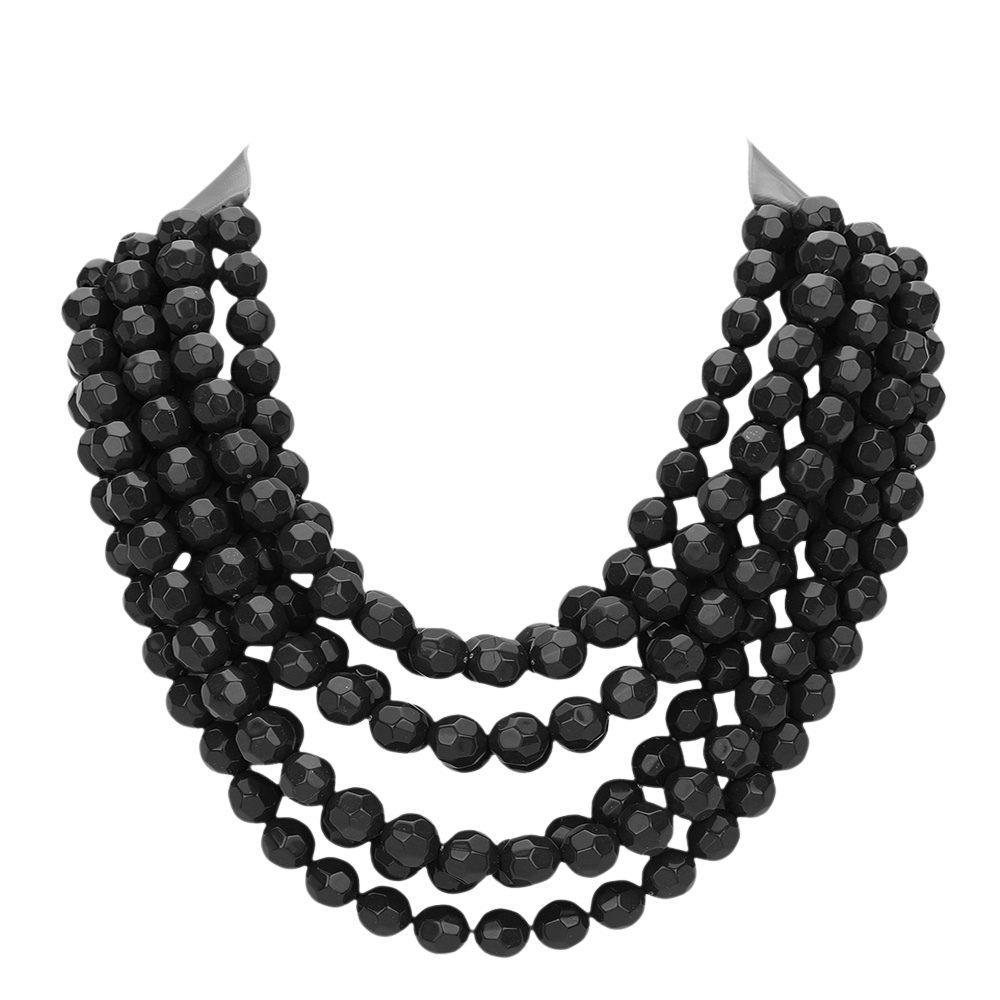 Chunky Multi-Strand Beaded Necklace with Magnetic Clasp
